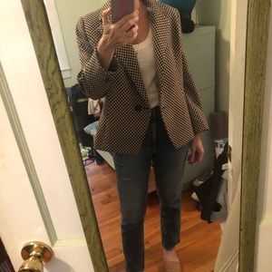 Vintage emporio Armani Black and Tan checked blazer